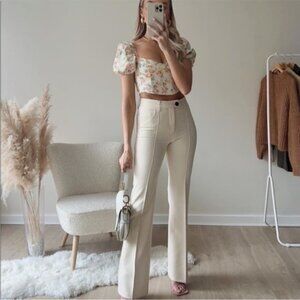 New Floral Print Corset Style Crop Top